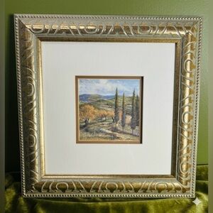 Beautifully Framed Montepalciano Michael Longo Art Print 16.5”x16.5”